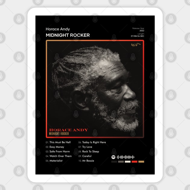 Horace Andy - Midnight Rocker Tracklist Album Sticker by 80sRetro